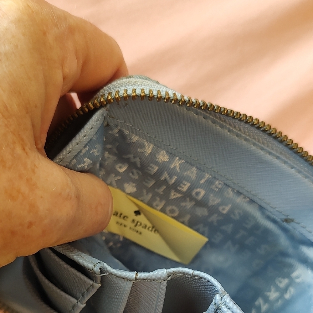 Kate Spade Wallet Light Blue Zip Around - Picture 7 of 8